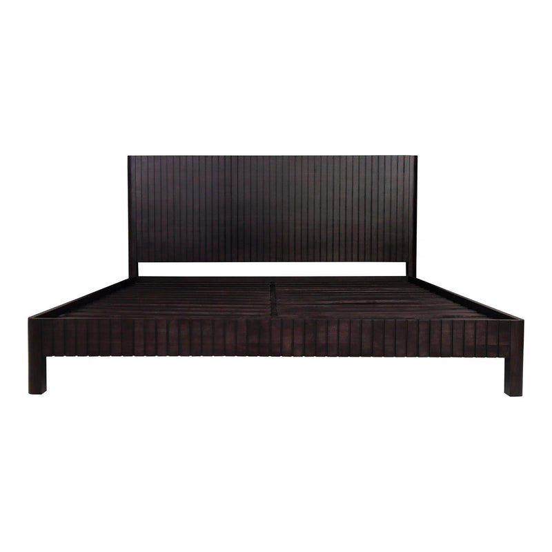 Povera Wood Black Bed Beds LOOMLAN By Moe's Home