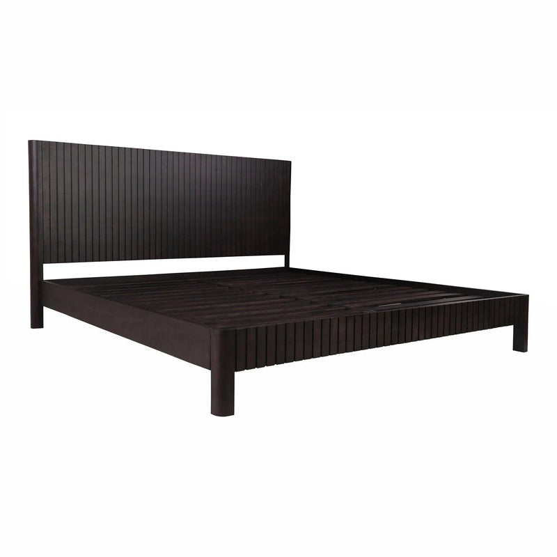 Povera Wood Black Bed Beds LOOMLAN By Moe's Home