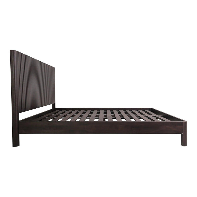 Povera Wood Black Bed Beds LOOMLAN By Moe's Home