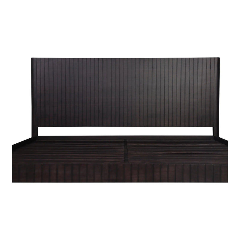 Povera Wood Black Bed Beds LOOMLAN By Moe's Home