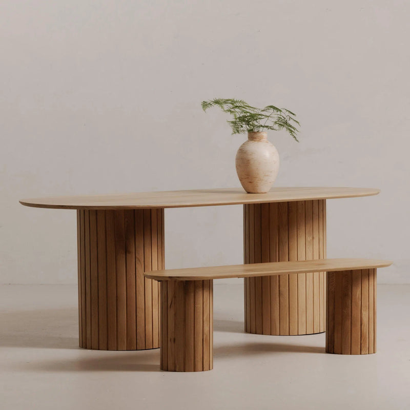 Povera Wood Dining Bench Dining Benches LOOMLAN By Moe's Home