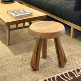 Priam Teak Wood Stool Poufs and Stools LOOMLAN By Noir