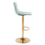 Prima Bar Chair Light Green & Gold Bar Stools LOOMLAN By Zuo Modern