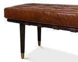 Prince Albert Bench Natural Leather Bedroom Benches LOOMLAN By Sarreid