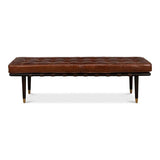 Prince Albert Bench Natural Leather Bedroom Benches LOOMLAN By Sarreid