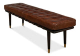 Prince Albert Bench Natural Leather Bedroom Benches LOOMLAN By Sarreid