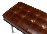 Prince Albert Bench Vintage Havana Leather Bedroom Benches LOOMLAN By Sarreid