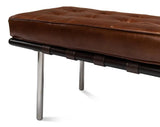 Prince Albert Bench Vintage Havana Leather Bedroom Benches LOOMLAN By Sarreid