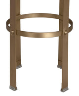 Prince Steel and Leather BarStool with Brass Finish Bar Stools LOOMLAN By Noir