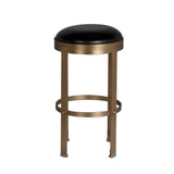 Prince Steel and Leather Counter Stool With Brass Finish Counter Stools LOOMLAN By Noir