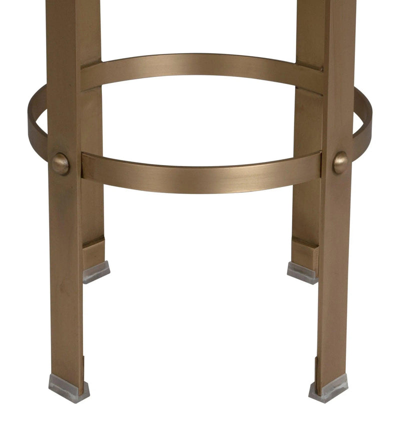 Prince Steel and Leather Counter Stool With Brass Finish Counter Stools LOOMLAN By Noir