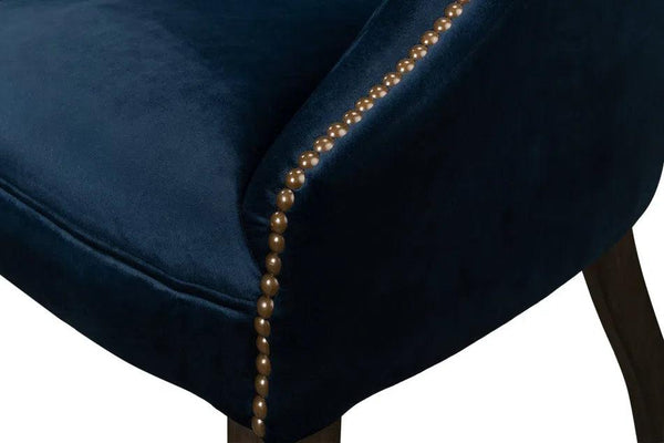 Princess Accent Chair Blue Velvet Accent Chairs LOOMLAN By Sarreid