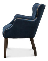 Princess Accent Chair Blue Velvet Accent Chairs LOOMLAN By Sarreid