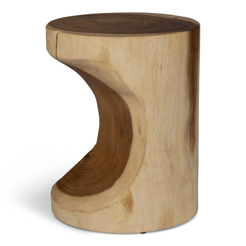 Prisana Natural Solid Chamcha Wooden Side Table Side Tables LOOMLAN By Urbia