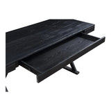 Profecto Modern Ash Wood Black Desk With Drawer Home Office Desks LOOMLAN By Moe's Home