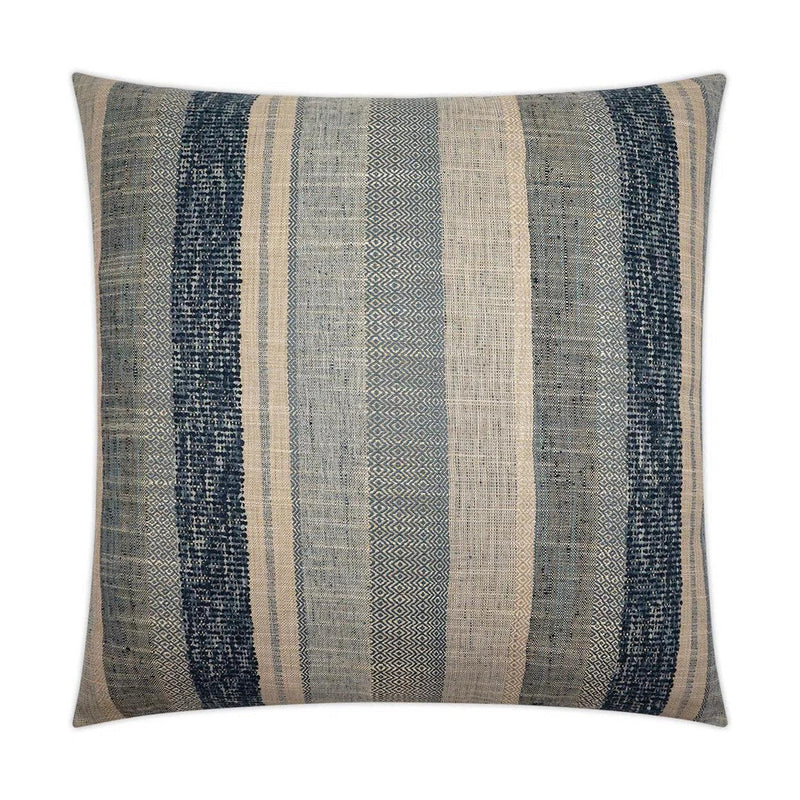 Prologue Indigo Global Stripes Blue Large Throw Pillow With Insert Throw Pillows LOOMLAN By D.V. Kap