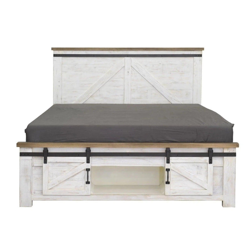 Provence White Wood Platform Bed With Storage Beds LOOMLAN By LH Imports