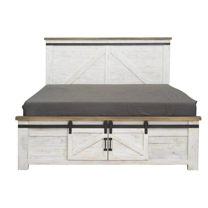 Provence White Wood Platform Bed With Storage Beds LOOMLAN By LH Imports