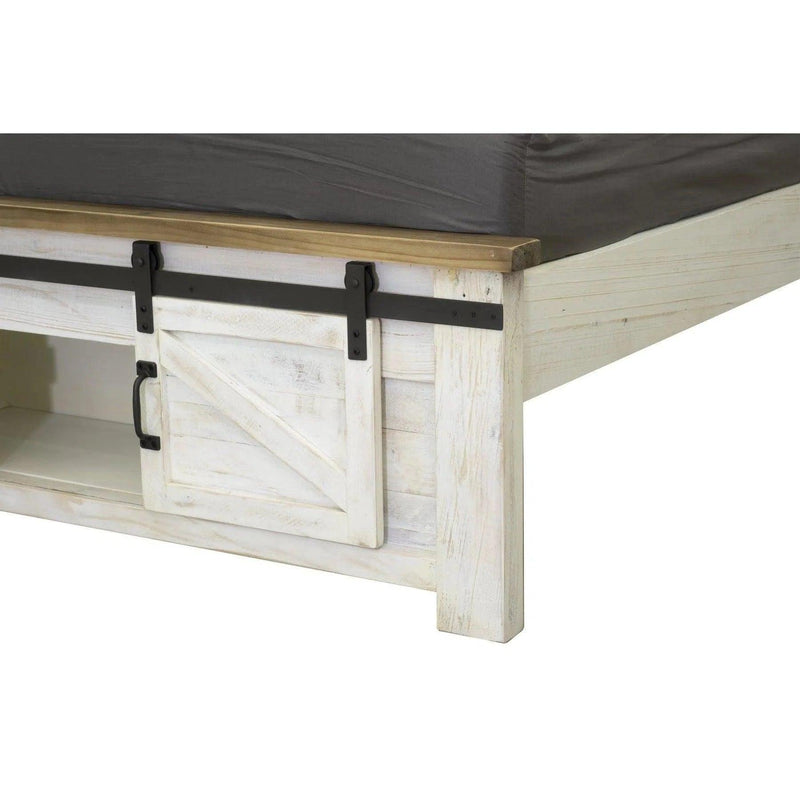 Provence White Wood Platform Bed With Storage Beds LOOMLAN By LH Imports