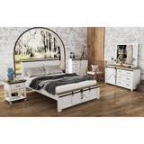 Provence White Wood Platform Bed With Storage Beds LOOMLAN By LH Imports