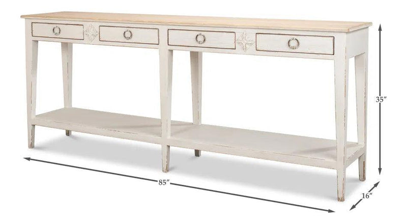 Provincial Hall Table White Side Tables LOOMLAN By Sarreid