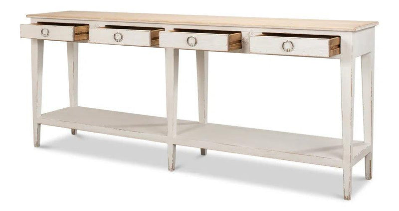 Provincial Hall Table White Side Tables LOOMLAN By Sarreid