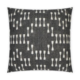 Purnima Tuxedo Global Black Large Throw Pillow With Insert Throw Pillows LOOMLAN By D.V. Kap