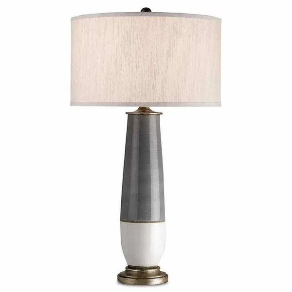 Pyrite Bronze Gray White Crackle Urbino Table Lamp Table Lamps LOOMLAN By Currey & Co