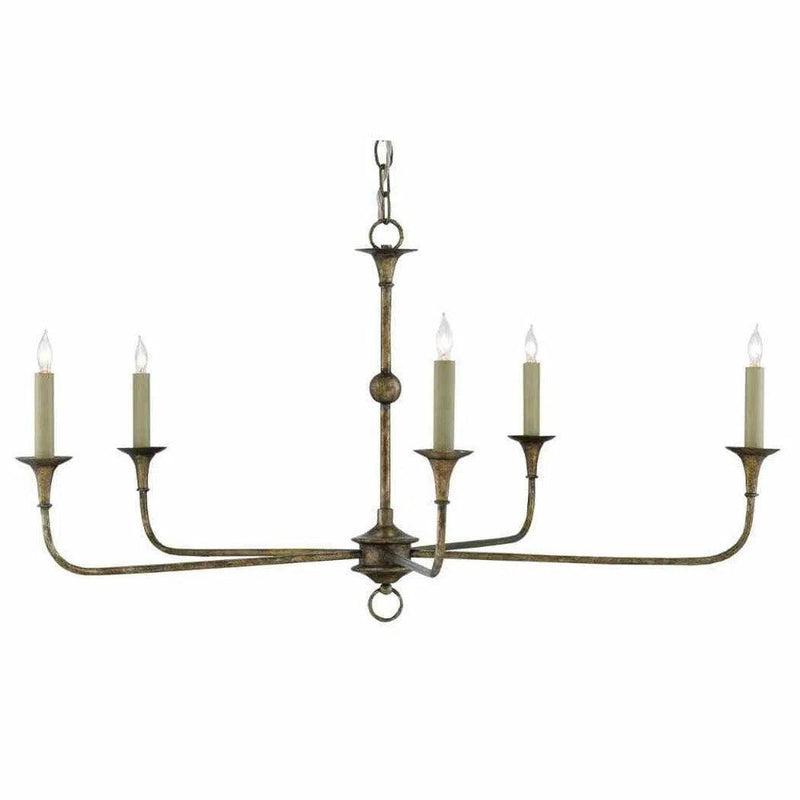 Pyrite Bronze Nottaway Bronze Small Chandelier Chandeliers LOOMLAN By Currey & Co