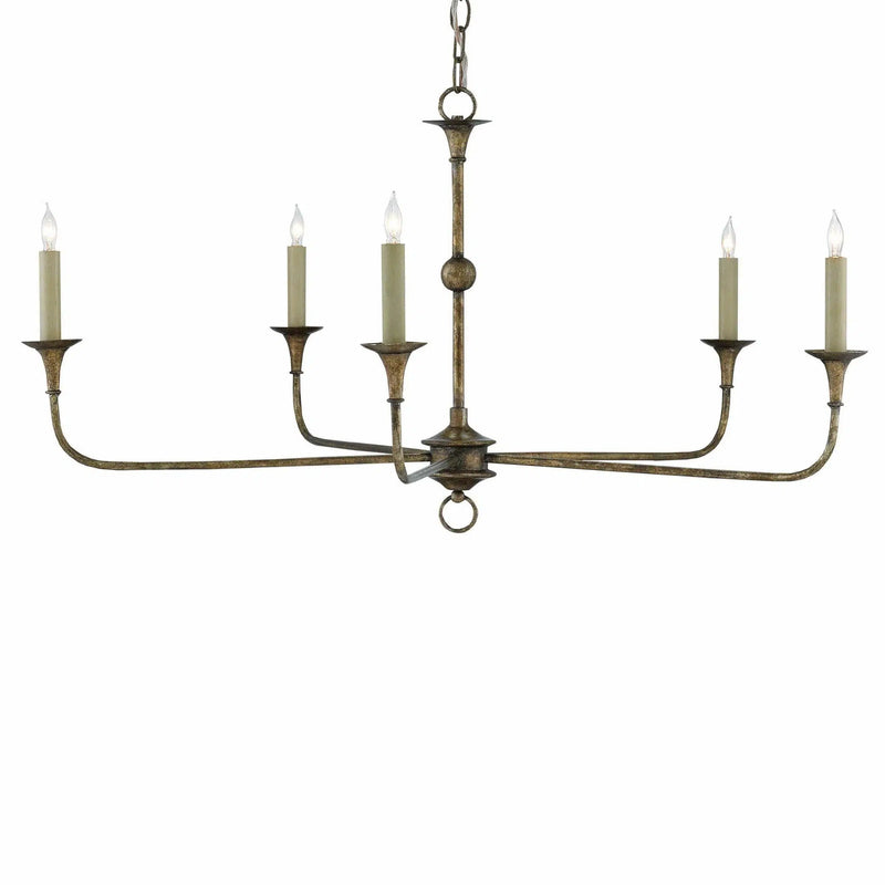 Pyrite Bronze Nottaway Bronze Small Chandelier Chandeliers LOOMLAN By Currey & Co