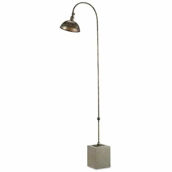 Pyrite Bronze Polished Concrete Finstock Floor Lamp Floor Lamps LOOMLAN By Currey & Co