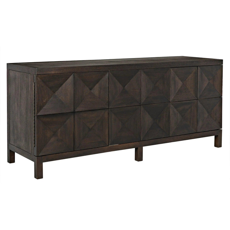 Quadrant 3 Door Sideboard, Ebony Walnut Sideboards LOOMLAN By Noir