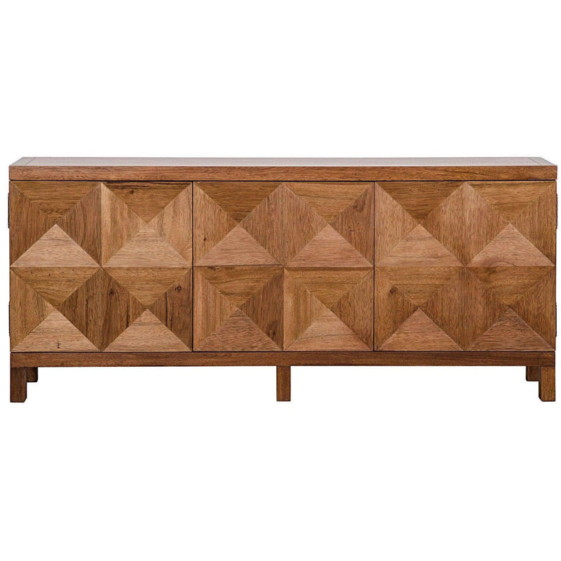 Quadrant Wood Dark Walnut Sideboard With 3 Doors Sideboards LOOMLAN By Noir