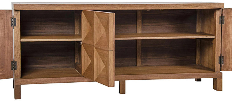 Quadrant Wood Dark Walnut Sideboard With 3 Doors Sideboards LOOMLAN By Noir