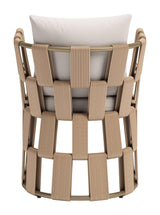 Quadrat White Dining Arm Chair Outdoor Dining Chairs LOOMLAN By Zuo Modern