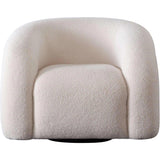 Quantum Swivel Accent Chair in Ivory Sherpa Club Chairs LOOMLAN By Diamond Sofa