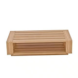 Qube Rectangular Teak Outdoor Coffee Table Outdoor Coffee Tables LOOMLAN By HiTeak