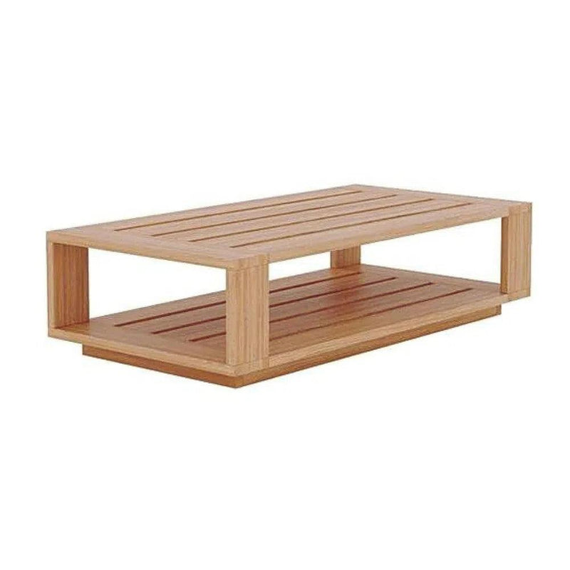 Qube Rectangular Teak Outdoor Coffee Table Outdoor Coffee Tables LOOMLAN By HiTeak