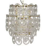 Quebec Metal and Glass Chandelier With Brass Finish Chandeliers LOOMLAN By Noir