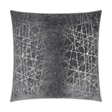 Questa Glam Abstract Grey Silver Large Throw Pillow With Insert Throw Pillows LOOMLAN By D.V. Kap