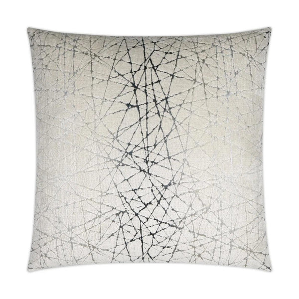 Questa Haze Glam Ivory Silver Large Throw Pillow With Insert Throw Pillows LOOMLAN By D.V. Kap