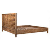 Quinnton Wood Brown Platform Bed Frame Beds LOOMLAN By Noir