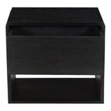 Quinton Solid Oak and Iron Black Nightstand Nightstands LOOMLAN By Moe's Home