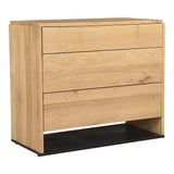 Quinton Wood 3 Drawer Nightstand Nightstands LOOMLAN By Moe's Home