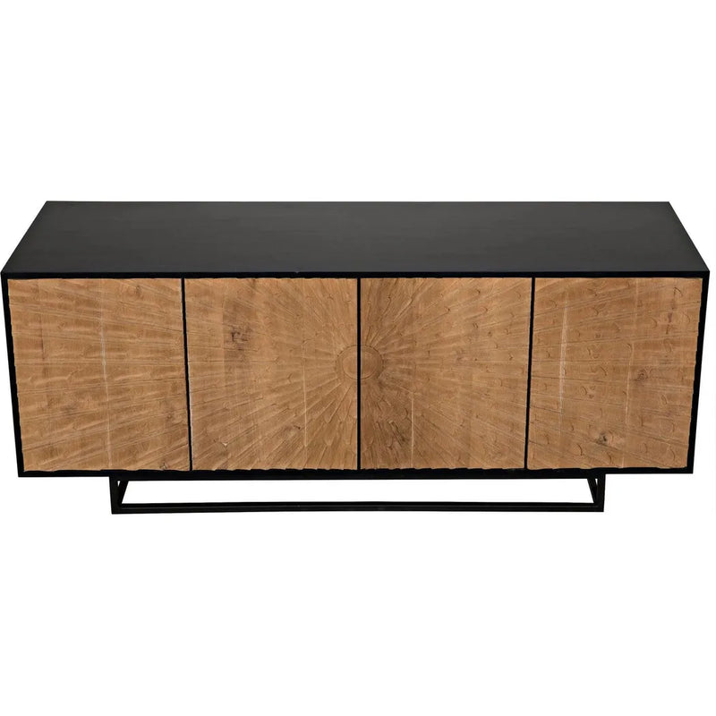 Ra Teak Wood Black Sideboard Sideboards LOOMLAN By Noir