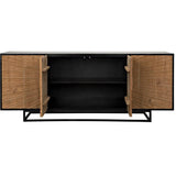 Ra Teak Wood Black Sideboard Sideboards LOOMLAN By Noir