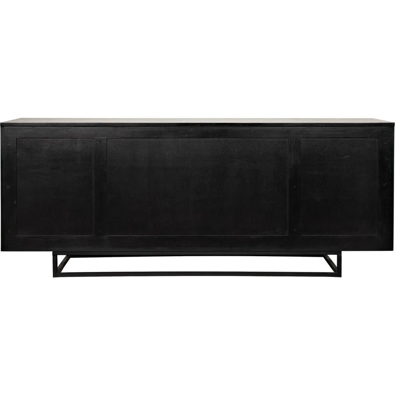 Ra Teak Wood Black Sideboard Sideboards LOOMLAN By Noir