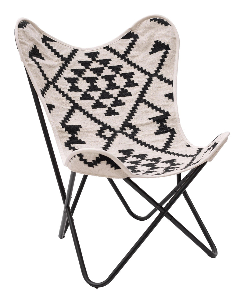 Rabat Accent Chair Beige & Black Accent Chairs LOOMLAN By Zuo Modern