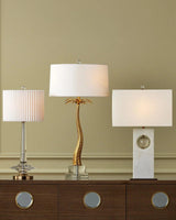 Radiant Marble and Glass White Table Lamp Table Lamps LOOMLAN By Currey & Co