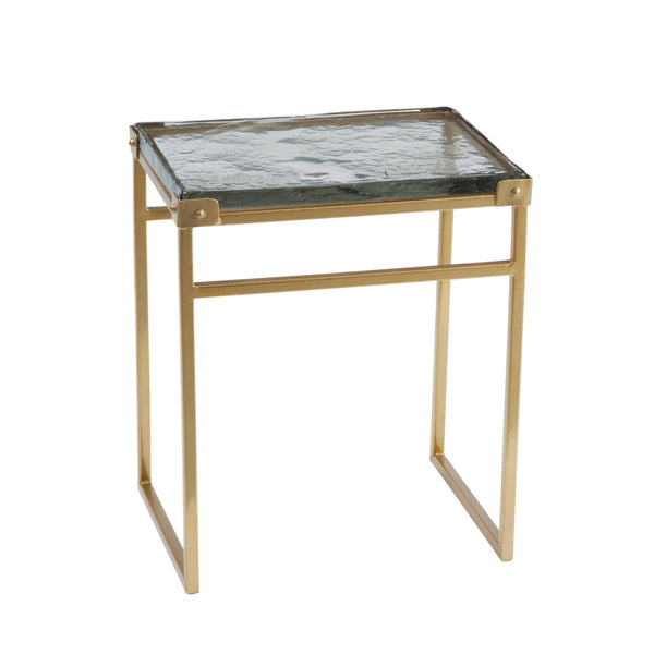 Radley Metal and Cast Glass Gold Rectangular Accent Table Side Tables LOOMLAN By Bassett Mirror